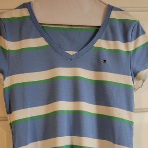 Large blue stripped Tommy Hilfiger T-shirt